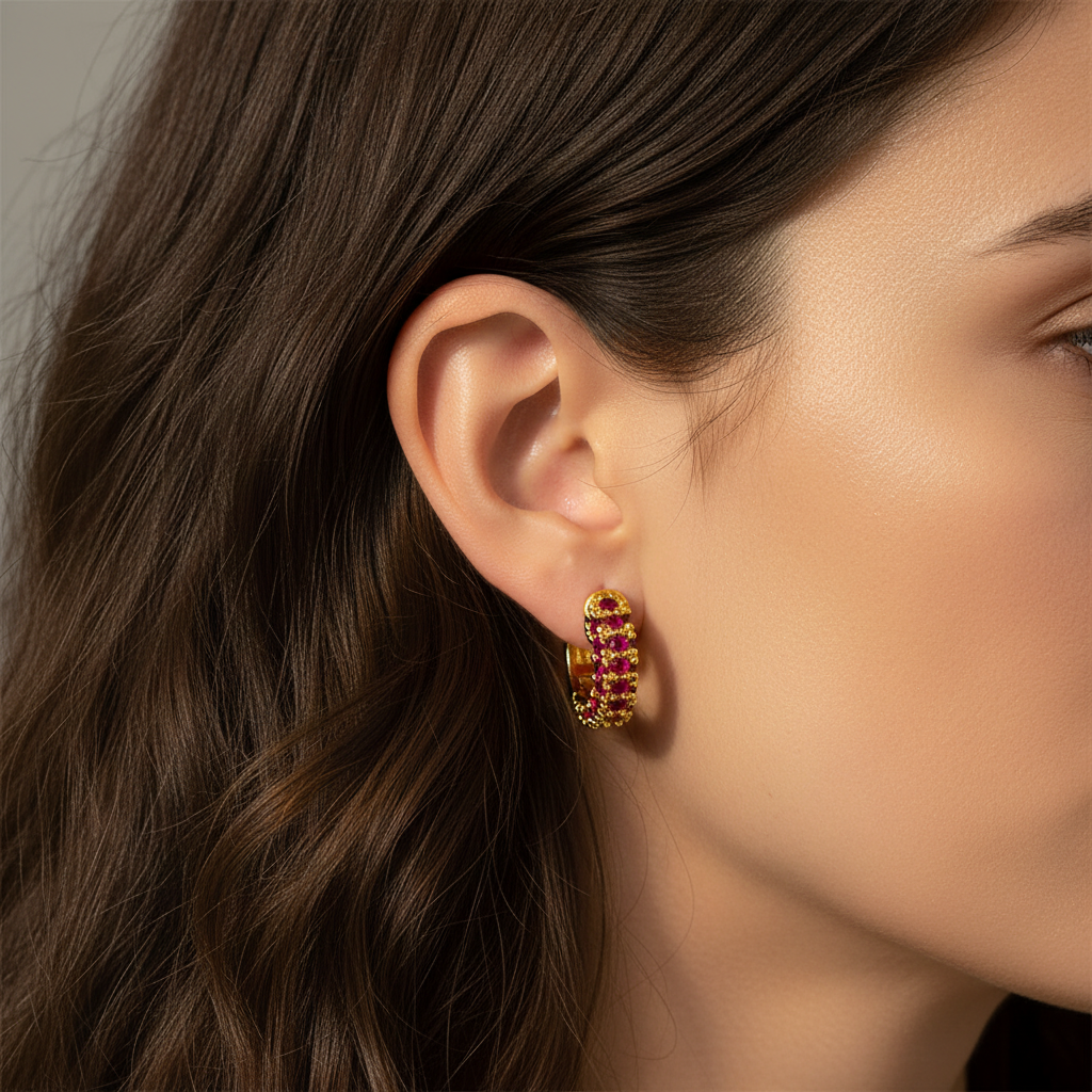 Crimson Embrace Hoops - Image 2