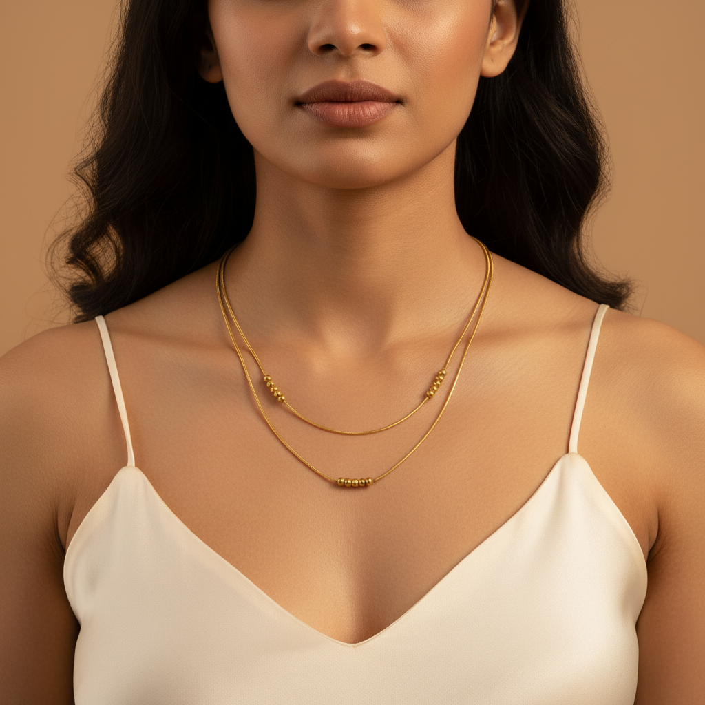 Double Dew Layered Necklace - Image 2
