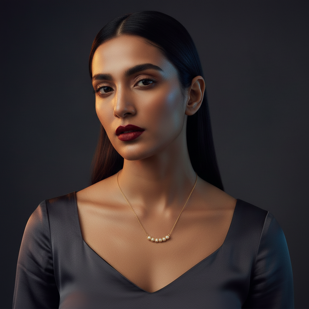 Pearl Smile Bar Necklace - Image 2