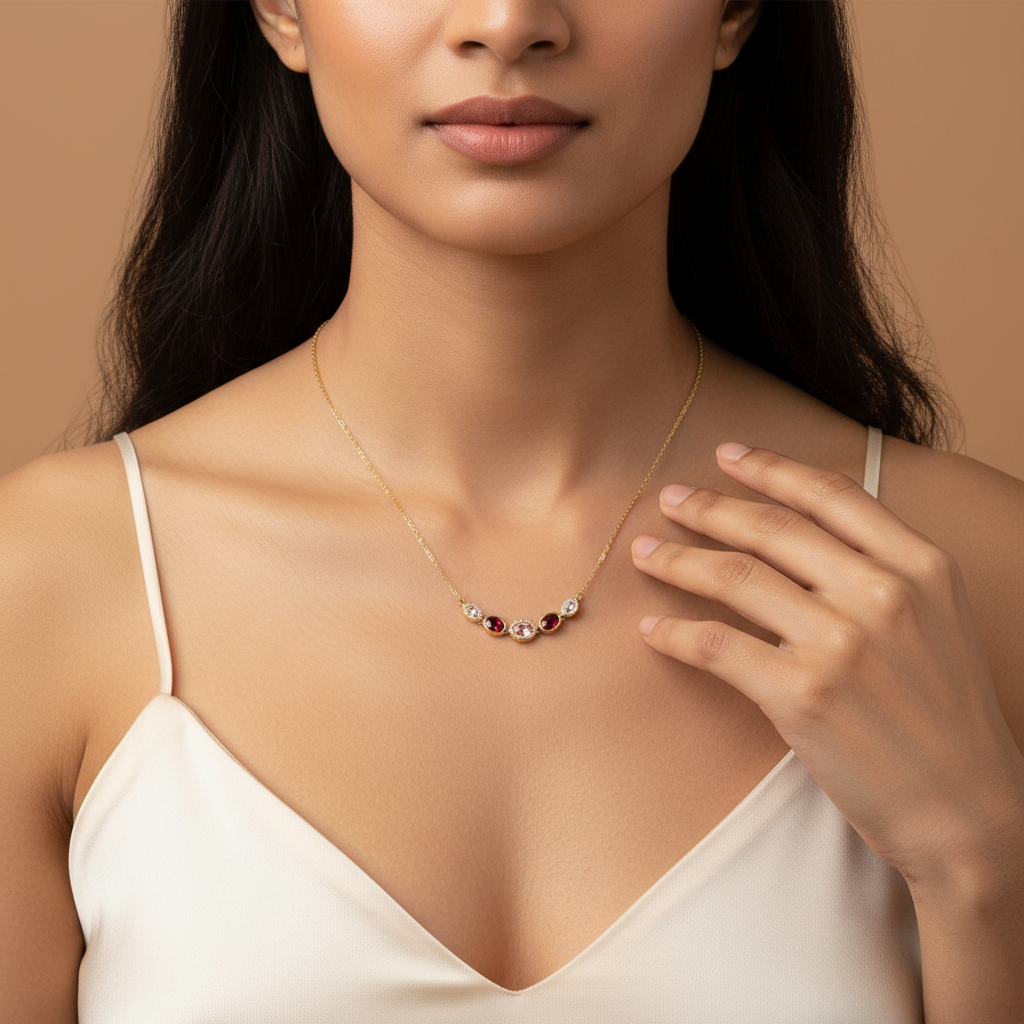 Ruby Rose Station Necklace - Image 2