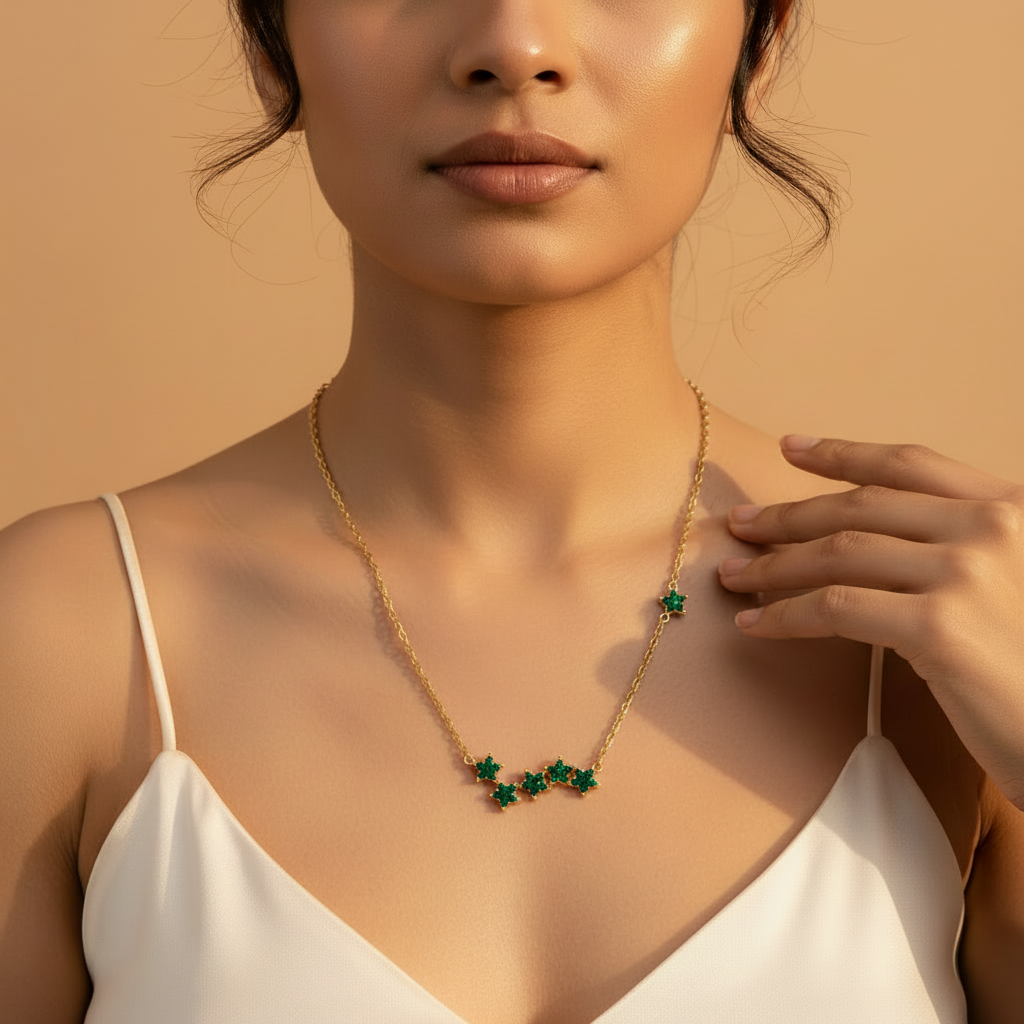 Emerald Star Constellation Necklace - Image 2