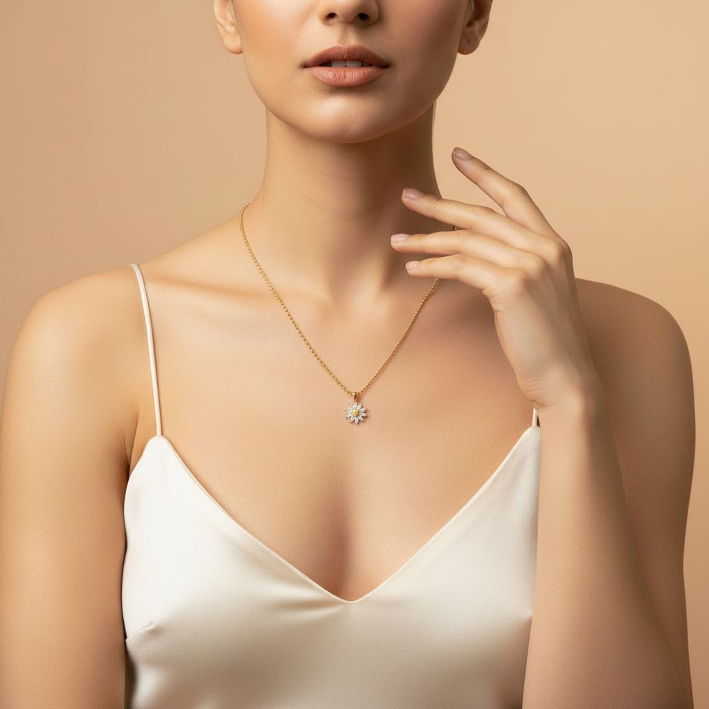 Soleil Daisy Pendant Necklace - Image 2