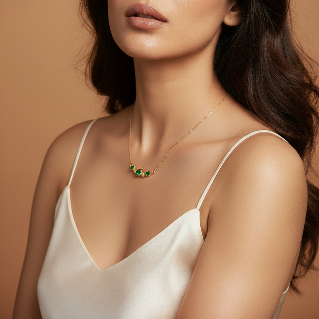 Emerald Cascade Necklace - Image 4