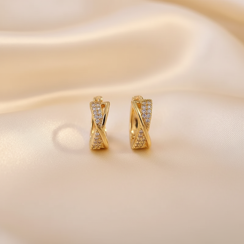 Cross Pavé Hoops - Image 5