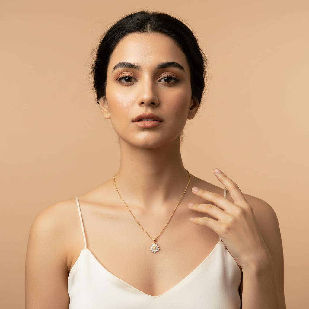 Soleil Daisy Pendant Necklace - Image 4