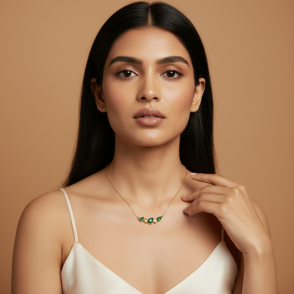 Emerald Cascade Necklace - Image 3