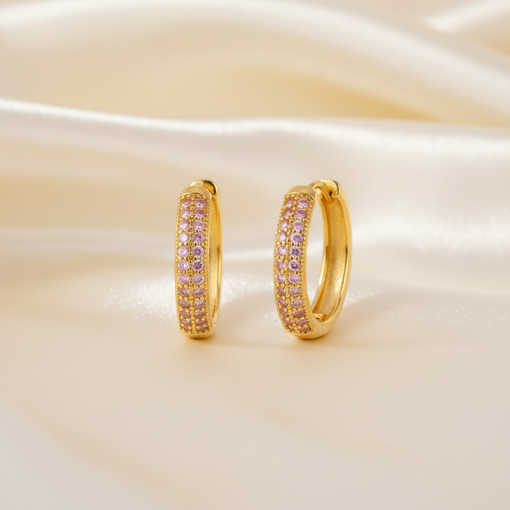 Blush Pavé Hoops - Image 5