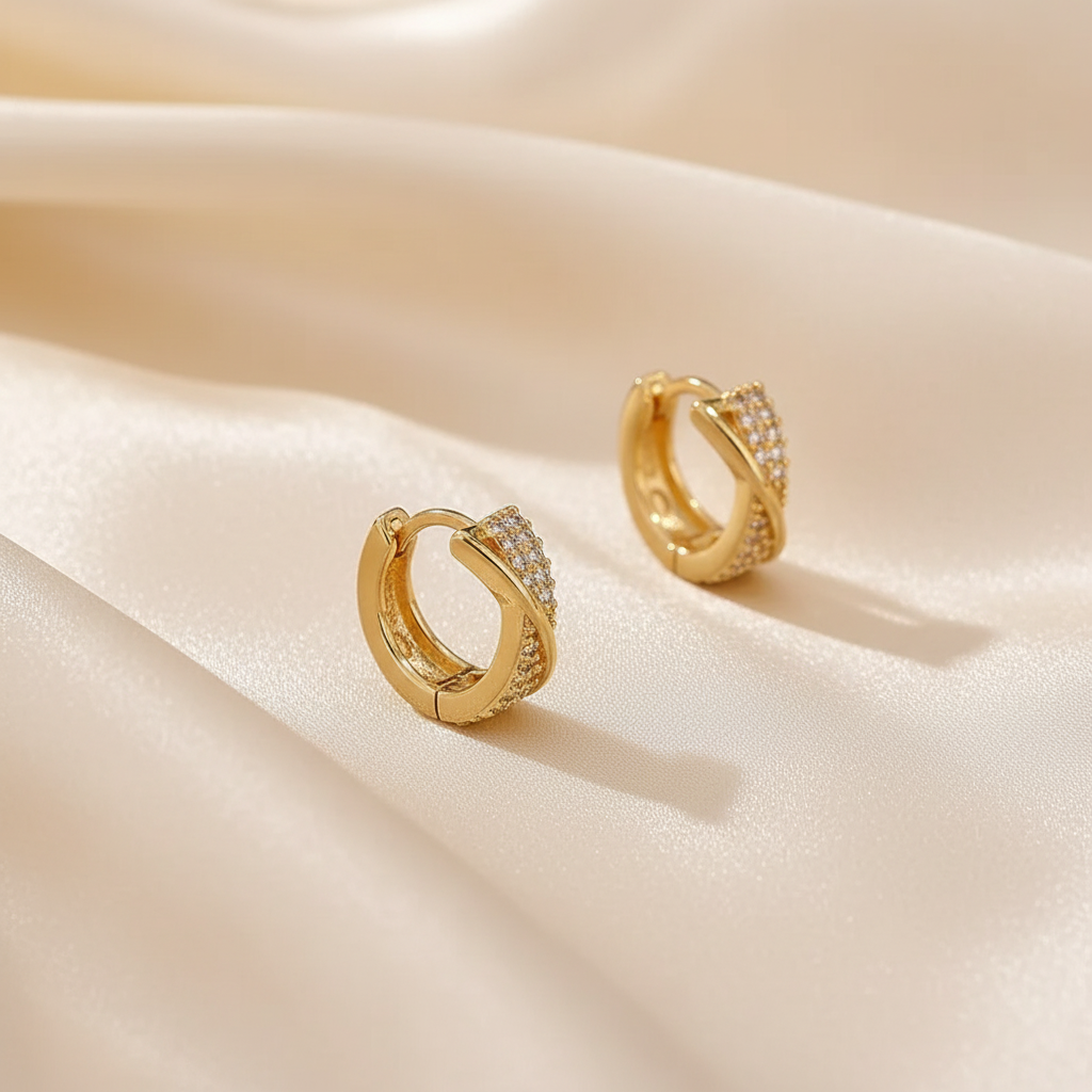Cross Pavé Hoops - Image 4