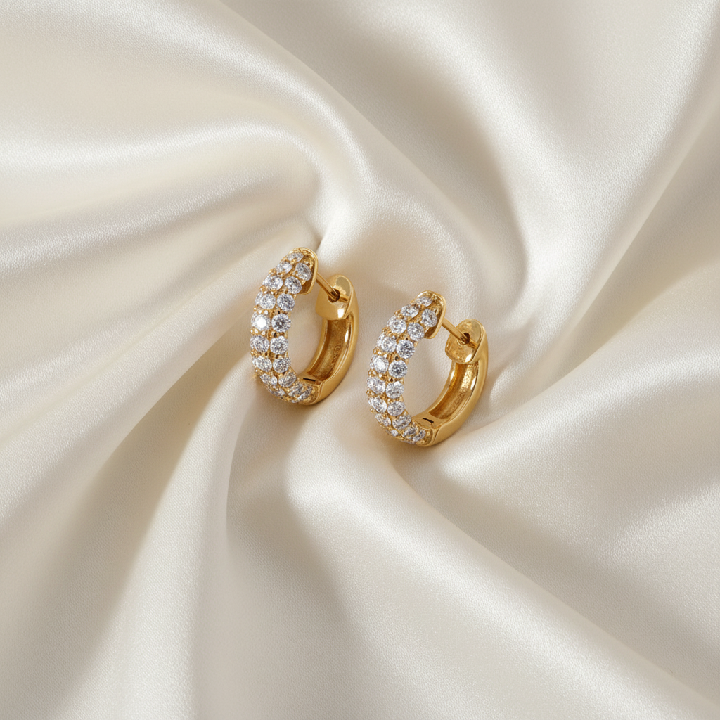 Double Luxe Huggie Hoops - Image 4