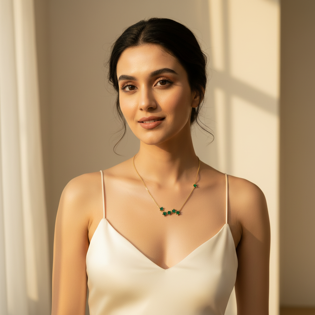 Emerald Star Constellation Necklace - Image 3