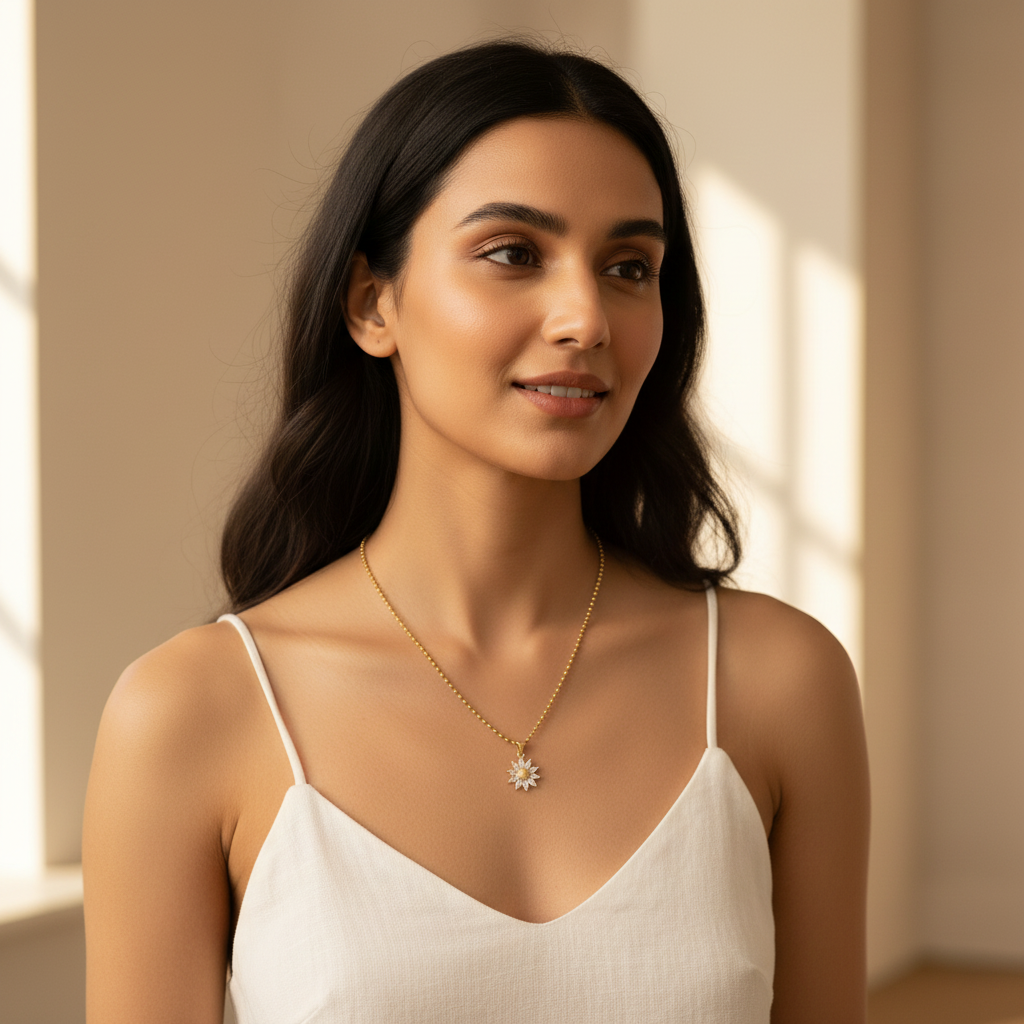 Soleil Daisy Pendant Necklace - Image 3