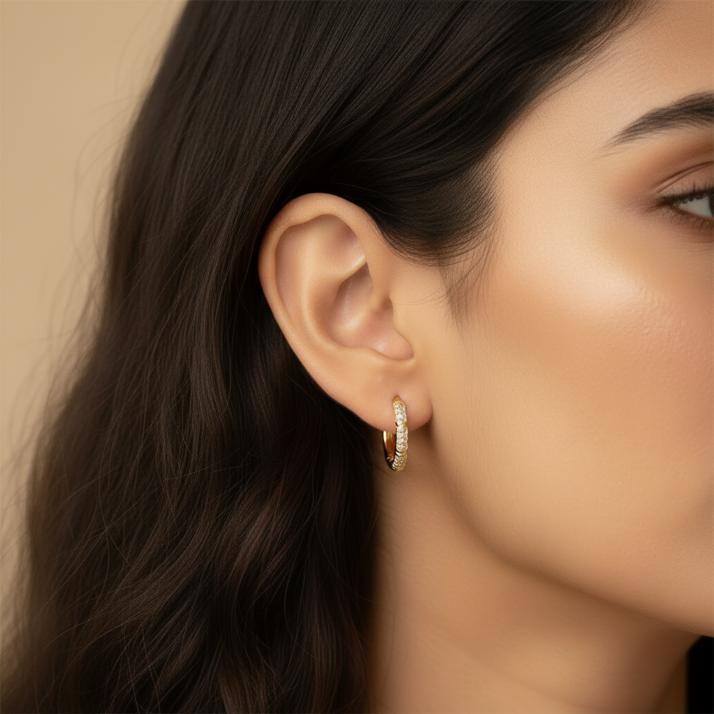 Stardust Band Huggie Earrings - Image 2