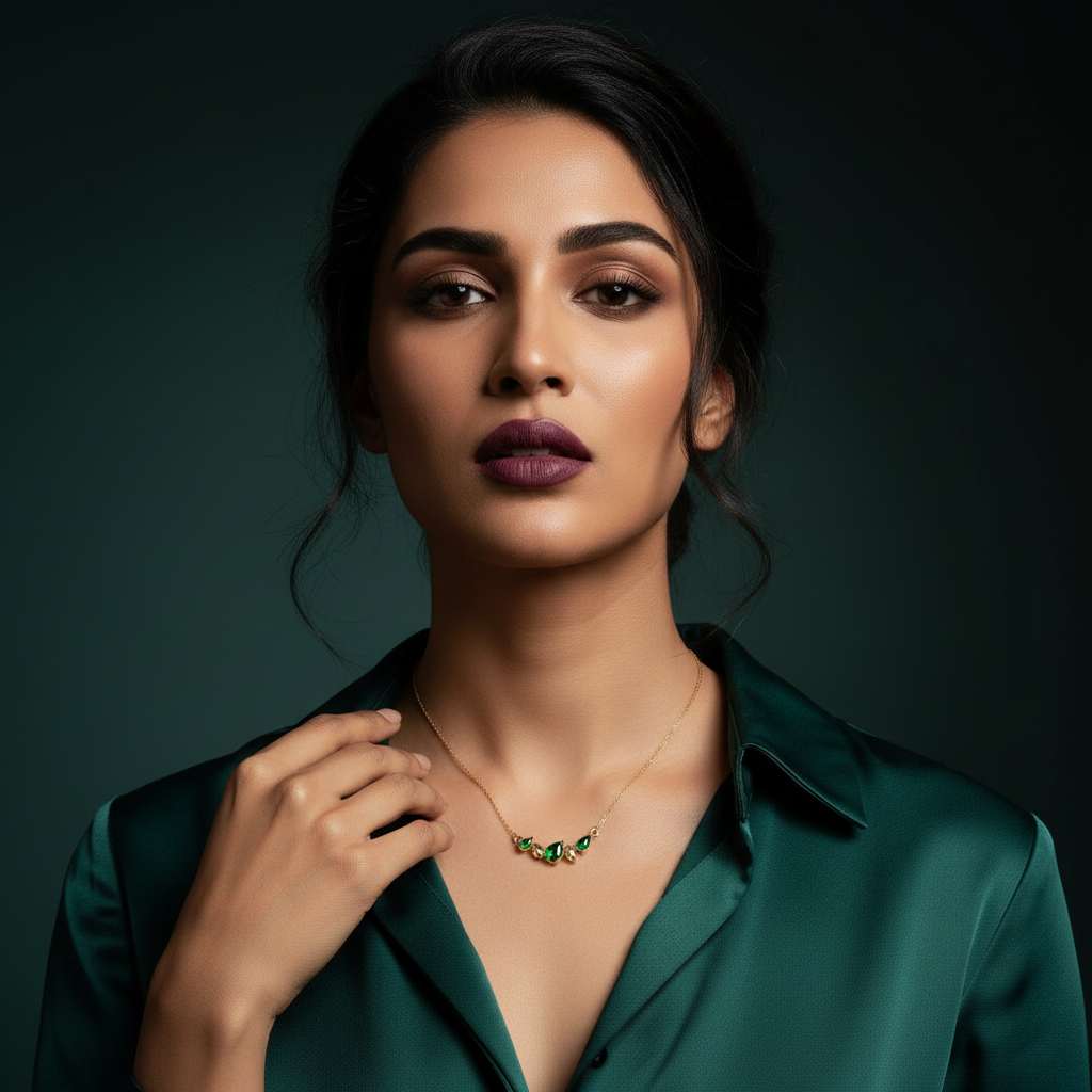 Emerald Cascade Necklace - Image 2