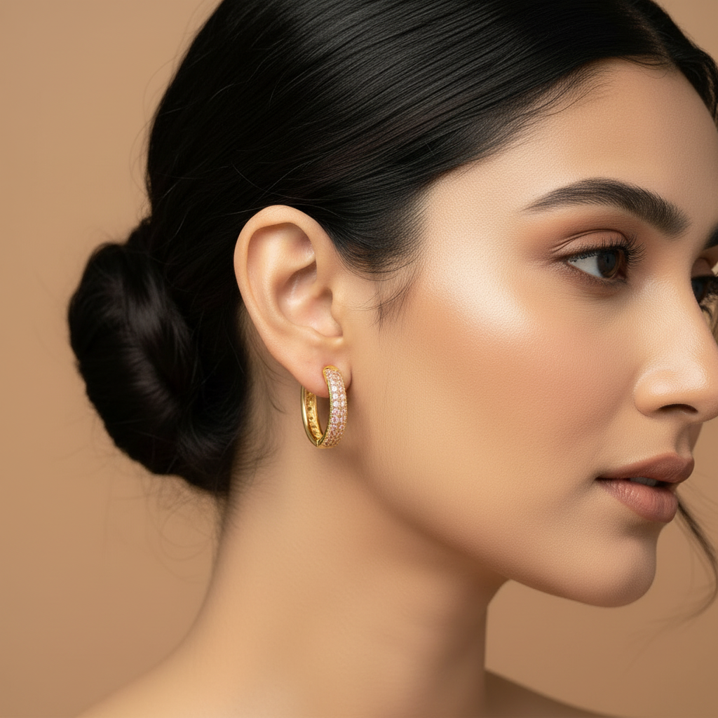 Blush Pavé Hoops - Image 2