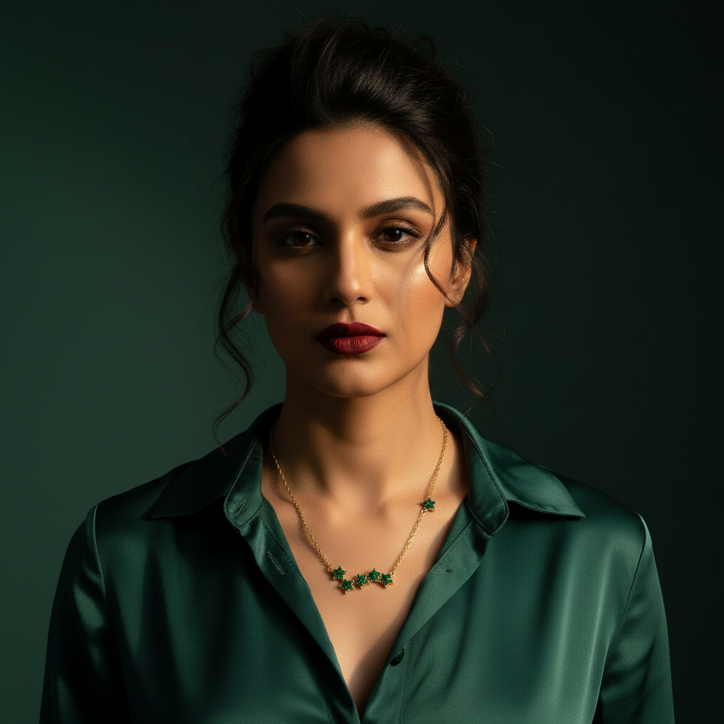 Emerald Star Constellation Necklace - Image 4