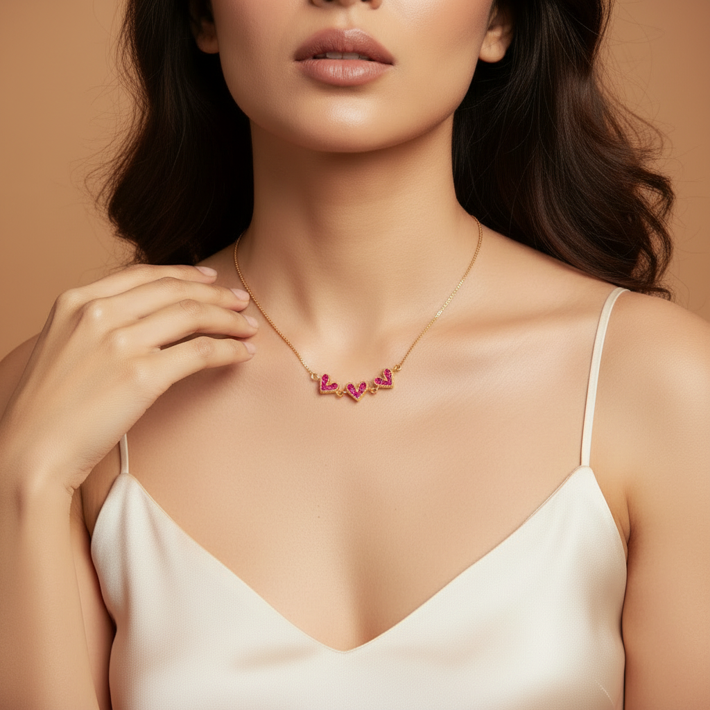 Triple Hearts Necklace - Image 2
